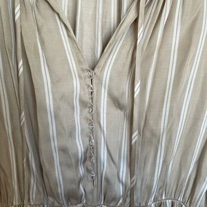 Madewell Striped Cypress Jumpsuit Size L button detail